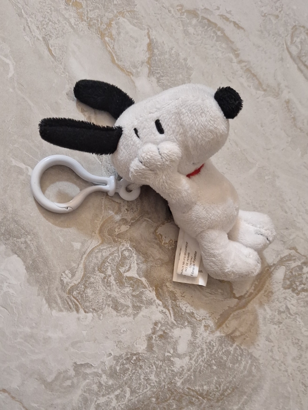 Plush White Snoopy-Style Clip-On Toy for Kids